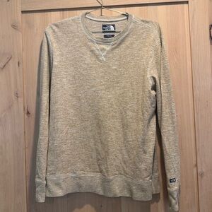 The North Face Heather Oatmeal Crewneck Sweatshirt Men’s Large Cozy Pullover